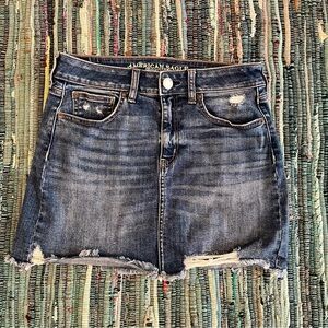 American Eagle Distressed Denim Mini Skirt - Size 8